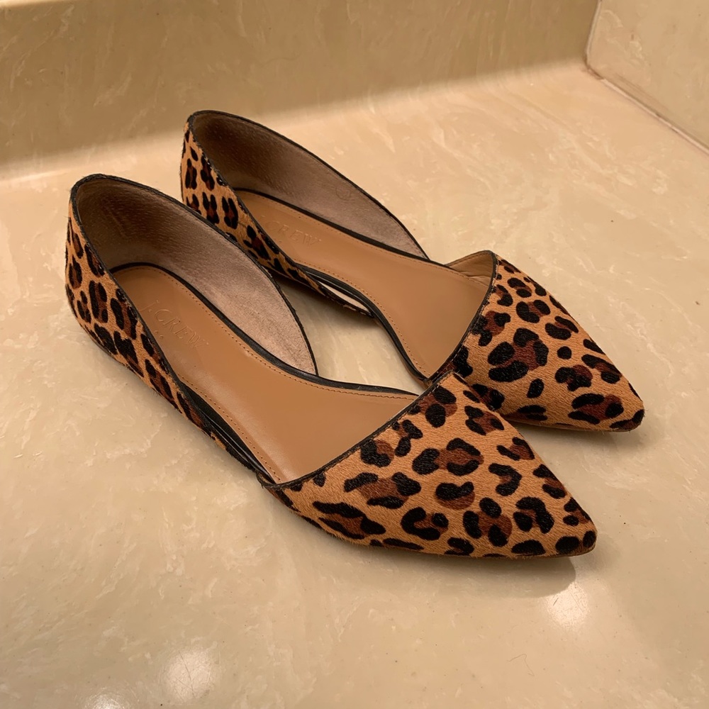 J Crew Factory Calf Hair d’Orsay Flats ✨